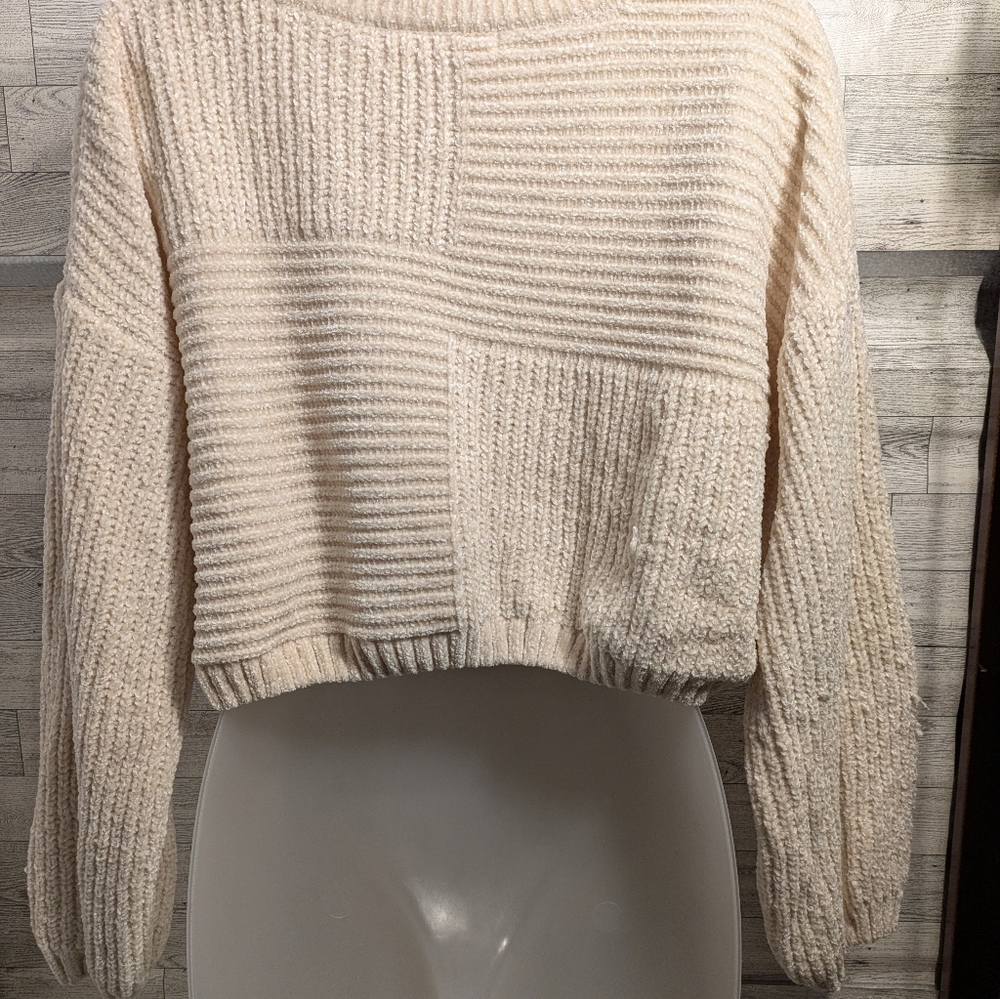 Altar'd State Cream Textured Sweater Xxs - Picture 3 of 4